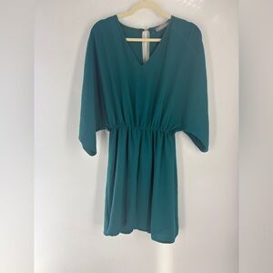 Pixi + Ivy Teal V-Neck Dress